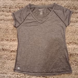 Ideology gray and black striped athletic short sleeve shirt size medium